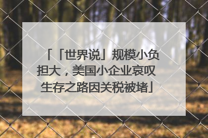 「世界说」规模小负担大，美国小企业哀叹生存之路因关税被堵