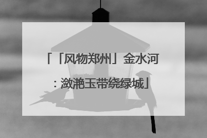 「风物郑州」金水河：潋滟玉带绕绿城