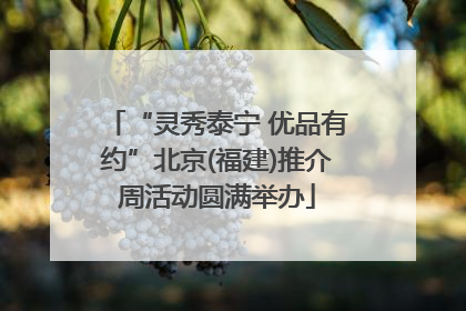 “灵秀泰宁 优品有约”北京(福建)推介周活动圆满举办
