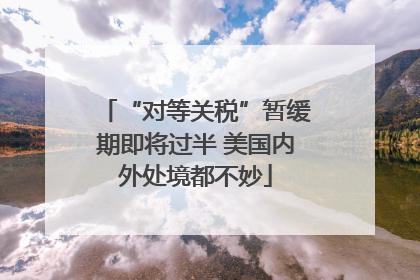 “对等关税”暂缓期即将过半 美国内外处境都不妙