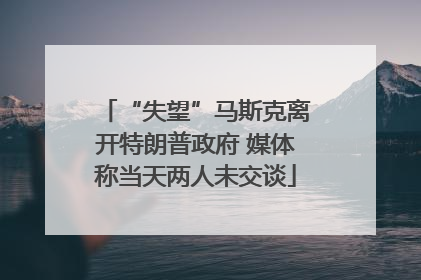 “失望”马斯克离开特朗普政府 媒体称当天两人未交谈