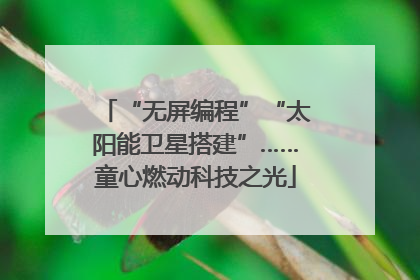 “无屏编程”“太阳能卫星搭建”……童心燃动科技之光