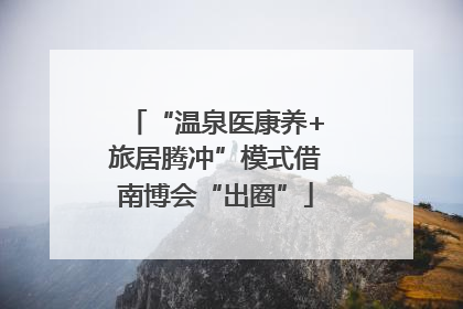 “温泉医康养+旅居腾冲”模式借南博会“出圈”