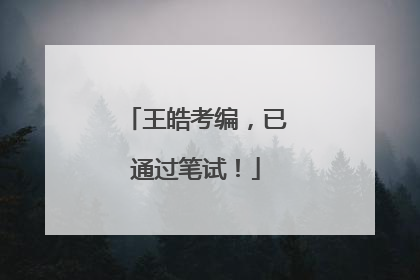 王皓考编，已通过笔试！