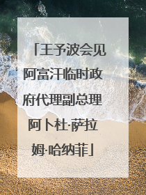 王予波会见阿富汗临时政府代理副总理阿卜杜·萨拉姆·哈纳菲