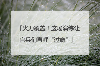火力覆盖！这场演练让官兵们直呼“过瘾”