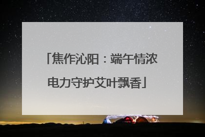 焦作沁阳：端午情浓 电力守护艾叶飘香