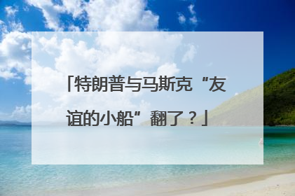 特朗普与马斯克“友谊的小船”翻了？