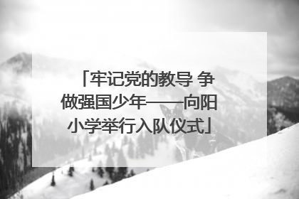 牢记党的教导 争做强国少年——向阳小学举行入队仪式