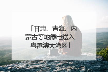 甘肃、青海、内蒙古等地绿电送入粤港澳大湾区