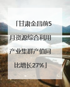 甘肃金昌前5月资源综合利用产业集群产值同比增长27%