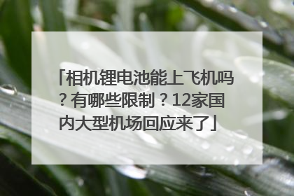 相机锂电池能上飞机吗？有哪些限制？12家国内大型机场回应来了