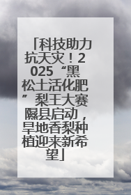科技助力抗天灾！2025“黑松土活化肥”梨王大赛隰县启动，旱地香梨种植迎来新希望