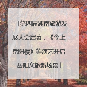 第四届湖南旅游发展大会启幕，《今上岳阳楼》等演艺开启岳阳文旅新场景