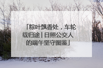 粽叶飘香处，车轮载归途│日照公交人的端午坚守图鉴