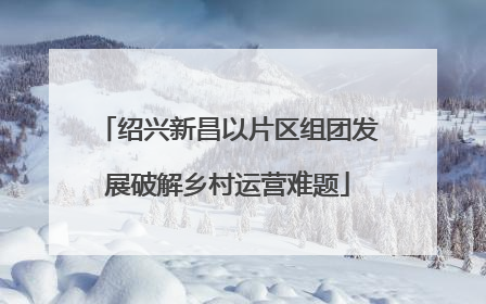 绍兴新昌以片区组团发展破解乡村运营难题