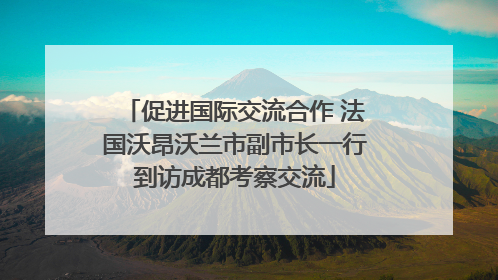 促进国际交流合作 法国沃昂沃兰市副市长一行到访成都考察交流