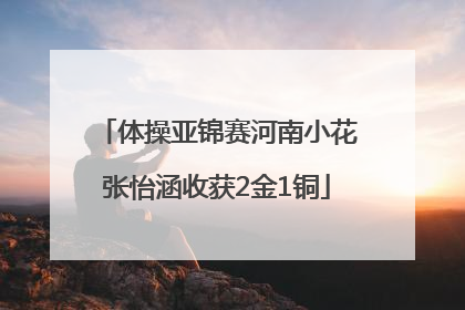 体操亚锦赛河南小花张怡涵收获2金1铜