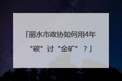 丽水市政协如何用4年“碳”讨“金矿”？