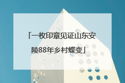 一枚印章见证山东安陵88年乡村蝶变