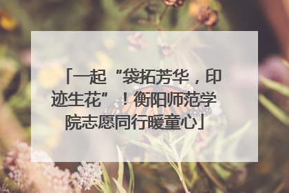 一起“袋拓芳华，印迹生花”！衡阳师范学院志愿同行暖童心
