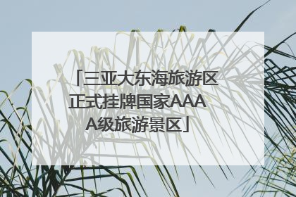 三亚大东海旅游区正式挂牌国家AAAA级旅游景区