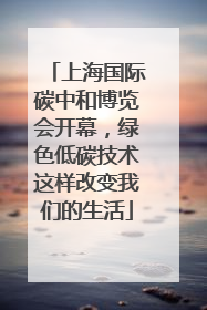 上海国际碳中和博览会开幕，绿色低碳技术这样改变我们的生活