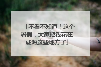 不看不知道！这个暑假，大家把钱花在威海这些地方了