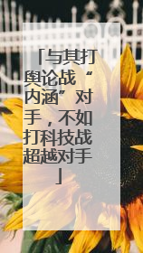 与其打舆论战“内涵”对手，不如打科技战超越对手