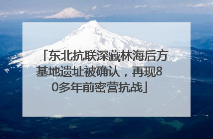 东北抗联深藏林海后方基地遗址被确认，再现80多年前密营抗战