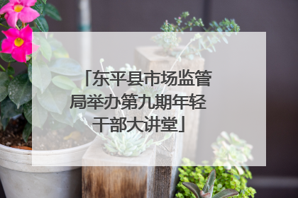 东平县市场监管局举办第九期年轻干部大讲堂