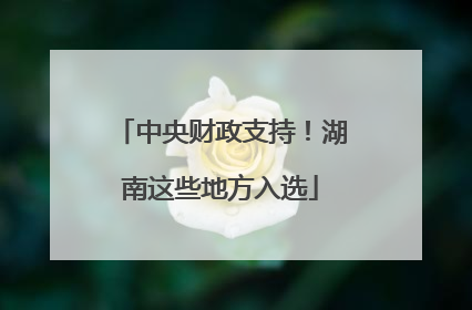 中央财政支持！湖南这些地方入选