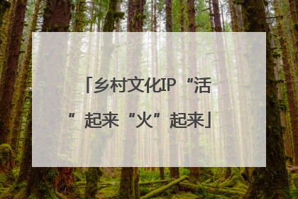 乡村文化IP“活”起来“火”起来