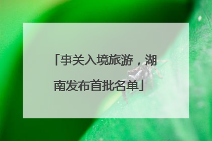 事关入境旅游，湖南发布首批名单