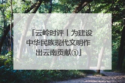 云岭时评丨为建设中华民族现代文明作出云南贡献①