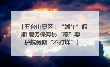 五台山景区｜“端午”假期 服务保障最“粽”要 护航假期“不打烊”