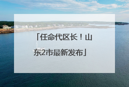 任命代区长！山东2市最新发布