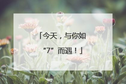 今天，与你如“7”而遇！
