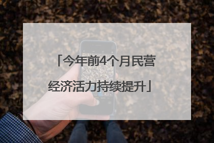 今年前4个月民营经济活力持续提升