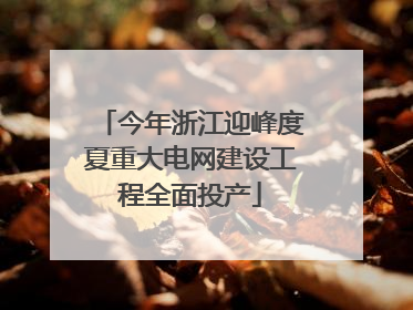 今年浙江迎峰度夏重大电网建设工程全面投产