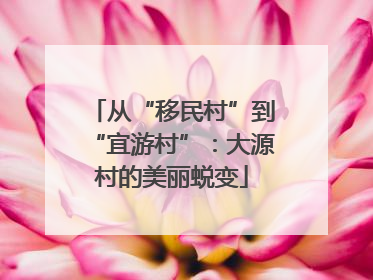从“移民村”到“宜游村”：大源村的美丽蜕变