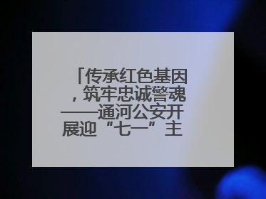 传承红色基因，筑牢忠诚警魂——通河公安开展迎“七一”主题党日活动