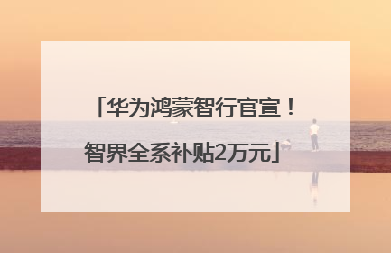华为鸿蒙智行官宣！智界全系补贴2万元
