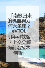 南极归来的机器狗为何六条腿？eVTOL明年可载客？上交会解码前沿技术创新