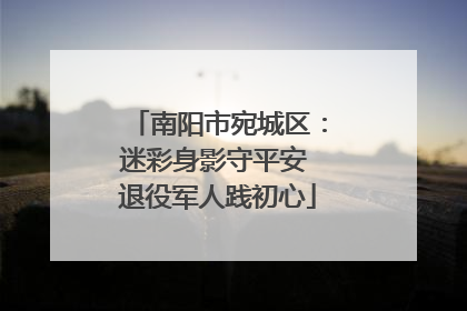 南阳市宛城区：迷彩身影守平安 退役军人践初心