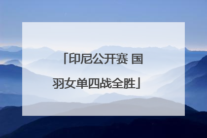 印尼公开赛 国羽女单四战全胜