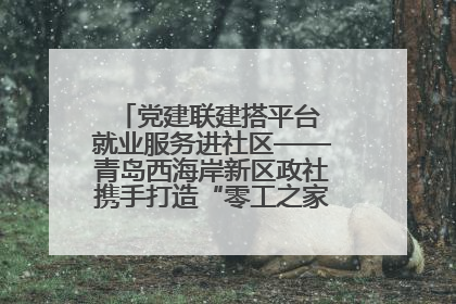 党建联建搭平台 就业服务进社区——青岛西海岸新区政社携手打造“零工之家”就业服务新阵地