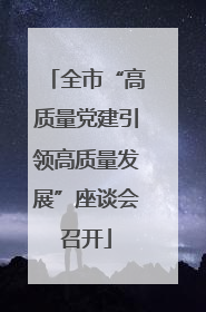 全市“高质量党建引领高质量发展”座谈会召开
