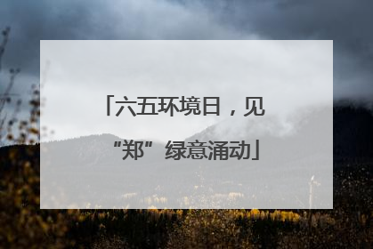 六五环境日，见“郑”绿意涌动