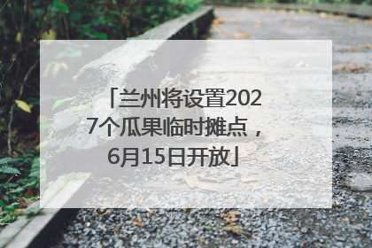 兰州将设置2027个瓜果临时摊点，6月15日开放